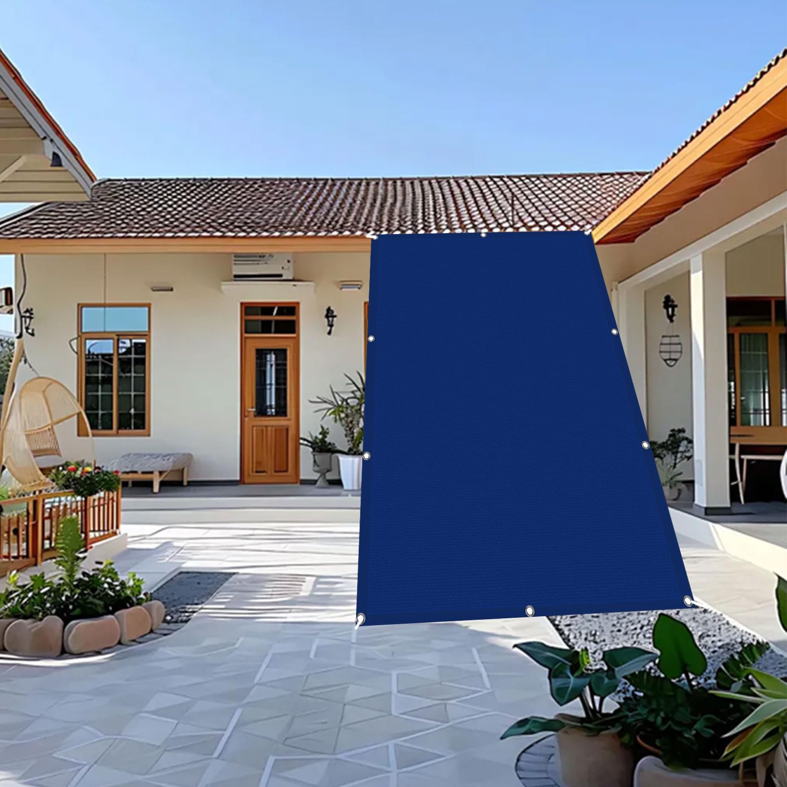 Voile d'ombrage pour terrasse et patio bleu foncé 1.2 x 3.4 m