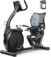 MERACH Recumbent Exercise Bike for Seniors & Adults - Magnetic 8-Level Resistance, Bluetooth App, LCD Monitor, Heart Rate Grips, Home Gym