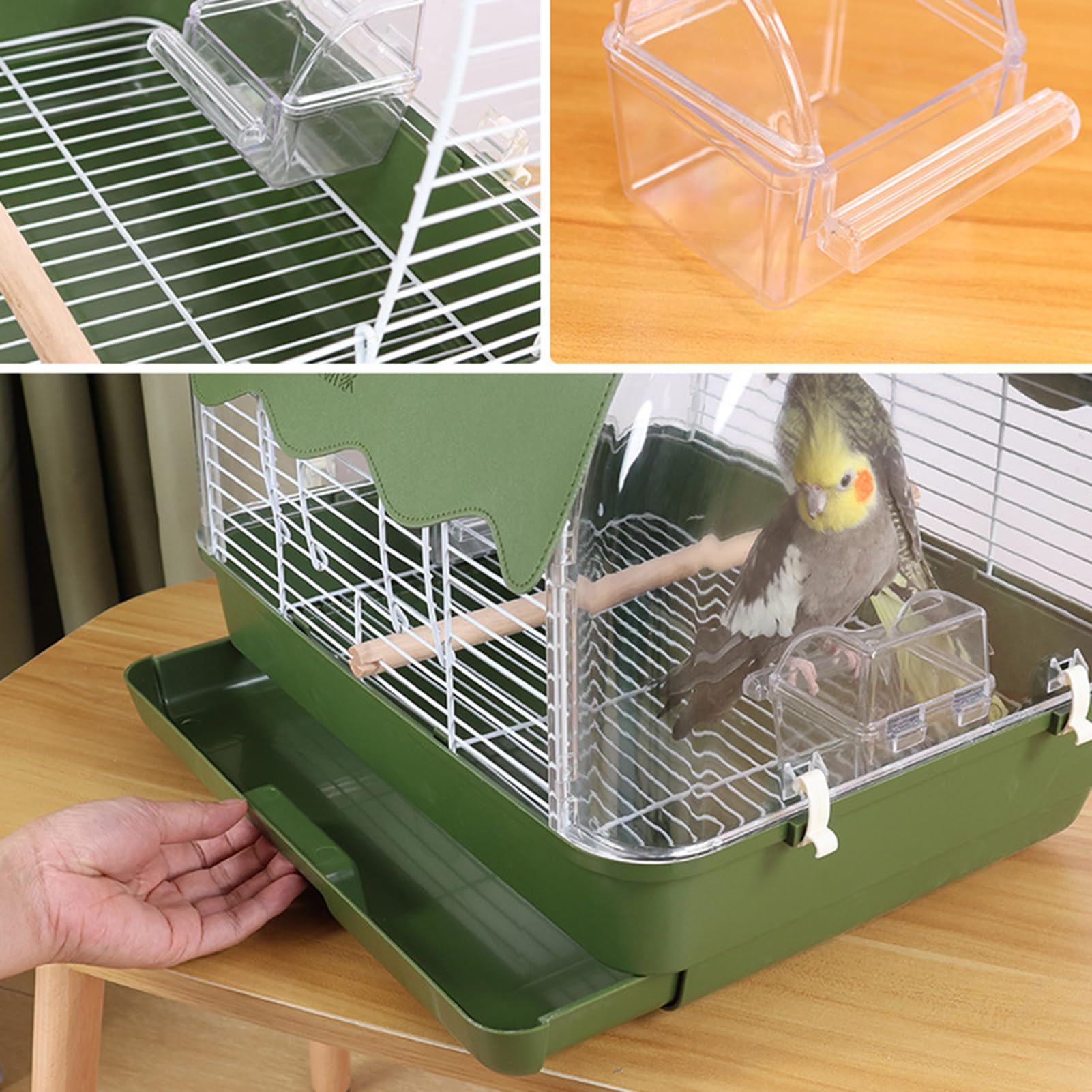 Gabbia per Portatile Trasportino Trasparente Antisolare Con Manico | Gabbia Calopsite A Vista Completa Adatta per Pappagallini Conure Calopsite Canarini Inseparabili Fringuelli per