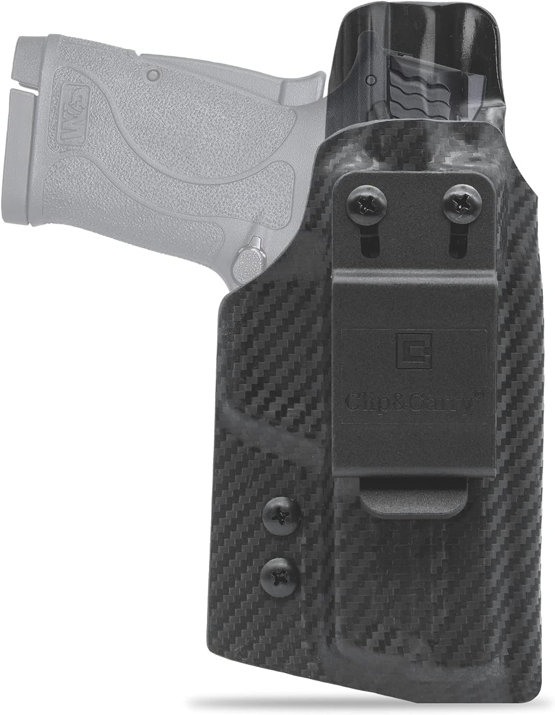 Clip & Carry IWB Kydex Holster for The Smith & Wesson M&P Shield 380 EZ Pistol - Inside Waistband Concealed Carry - Audible Retention - Adjus. Cant - Claw Compatible - USA Veteran Made