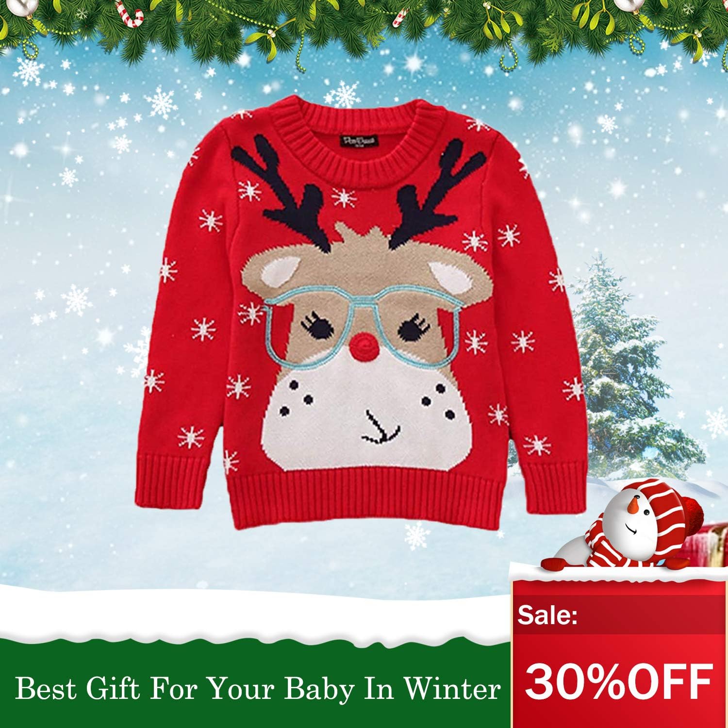 Toctax Bebe Pull Noel Wapiti Enfant Pull Dessin Anime Brode Tricot Epaissir Pull Coton Cou Pull Pull De Noel Rouge Pour Bebe Fille 1 6 Anne Vetements Pulls Et Gilets Cmfantillas Org