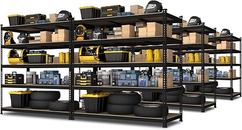 Miniatura 18 de PrimeZone Estantes de Almacenamiento Resistentes de 48" x 24" x 72" - Estantería de Almacenamiento de Garaje Ajustable de 5 Niveles, Unidad de