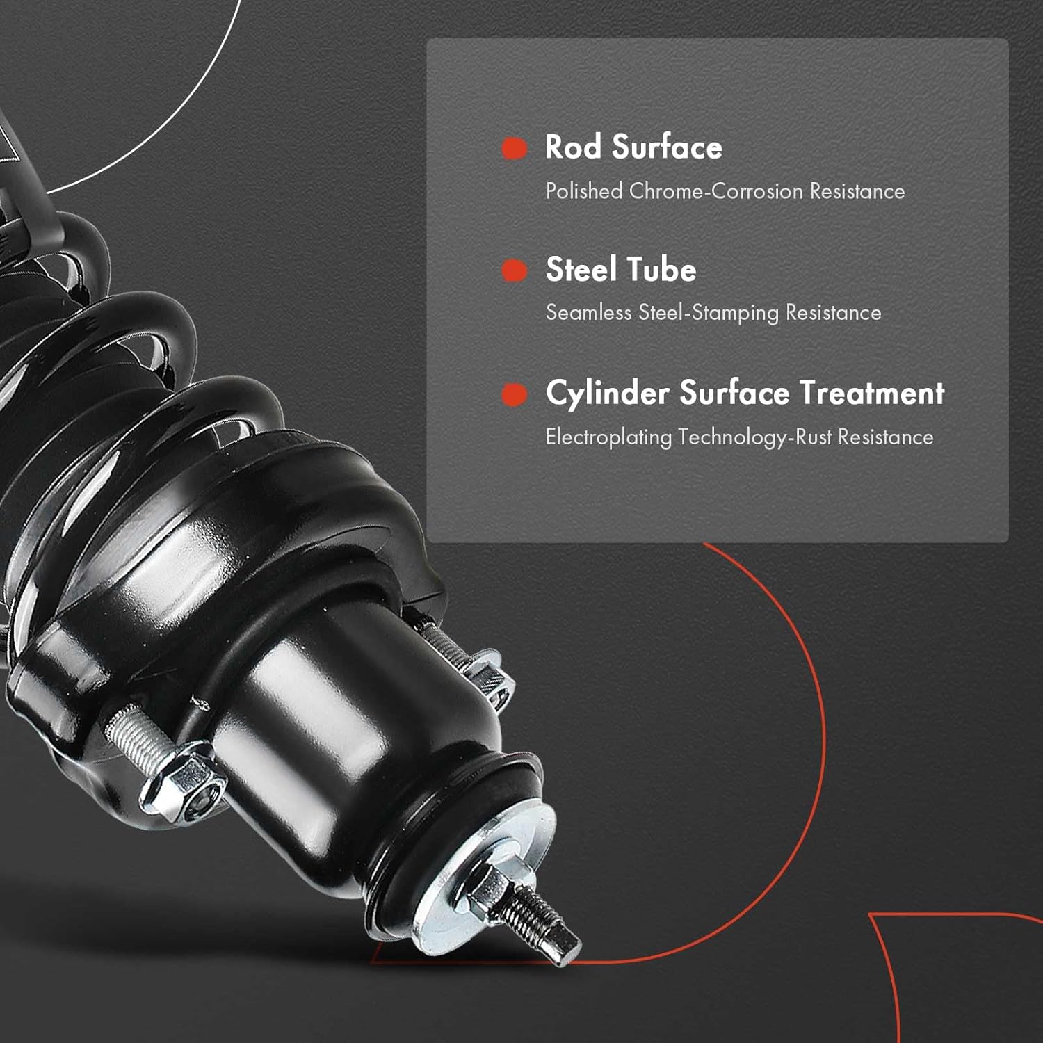 A-Premium Rear Pair (2) Complete Strut & Coil Spring Assembly Compatible with Mitsubishi Lancer 2008 2009 2010, Driver and Passenger Side