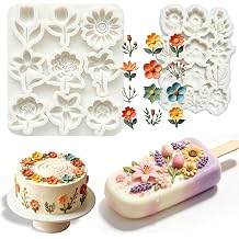 Flower Fondant Molds Silicone, 2PCS 3D Tulip Chocolate Candy Molds