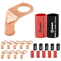 Vista 98 de SELTERM - 2 terminales de anillo resistentes para cable de batería, calibre 4 AWG, pernos de 3/8 pulgadas, terminales de calibre 4, ojales de cobre