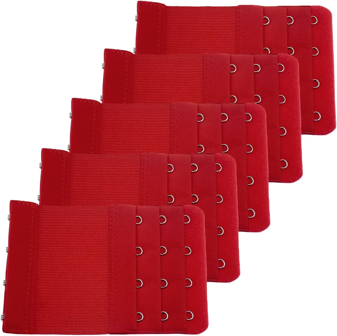 5Pcs Bra Extenders 4 Hooks 3 Rows Elastic Bra Strap Extension for Women
