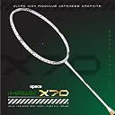 Apacs iHawk X70 (Unstrung) Full Graphite Ultra Strong Carbon Fibre (75-79g) | 35 LBS Max Tension | 3D Power Frame | Made in Vietnam Badminton Racket with Full Cover (White) (All Rounder) gallery image