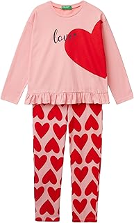 Pig(Maglia+Pant) 3VD00P06Z Juego de Pijama, Rosa, 160 para Niñas