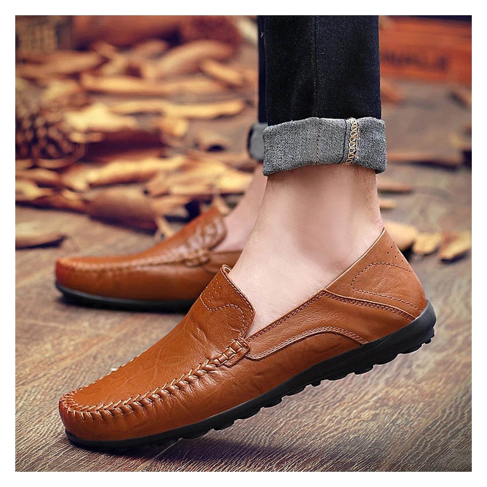 Brown Loafers with Smooth Leather and Rounded Toe Javas Round Toe Casual Slip-on Loafers - earth® shoes main image 3