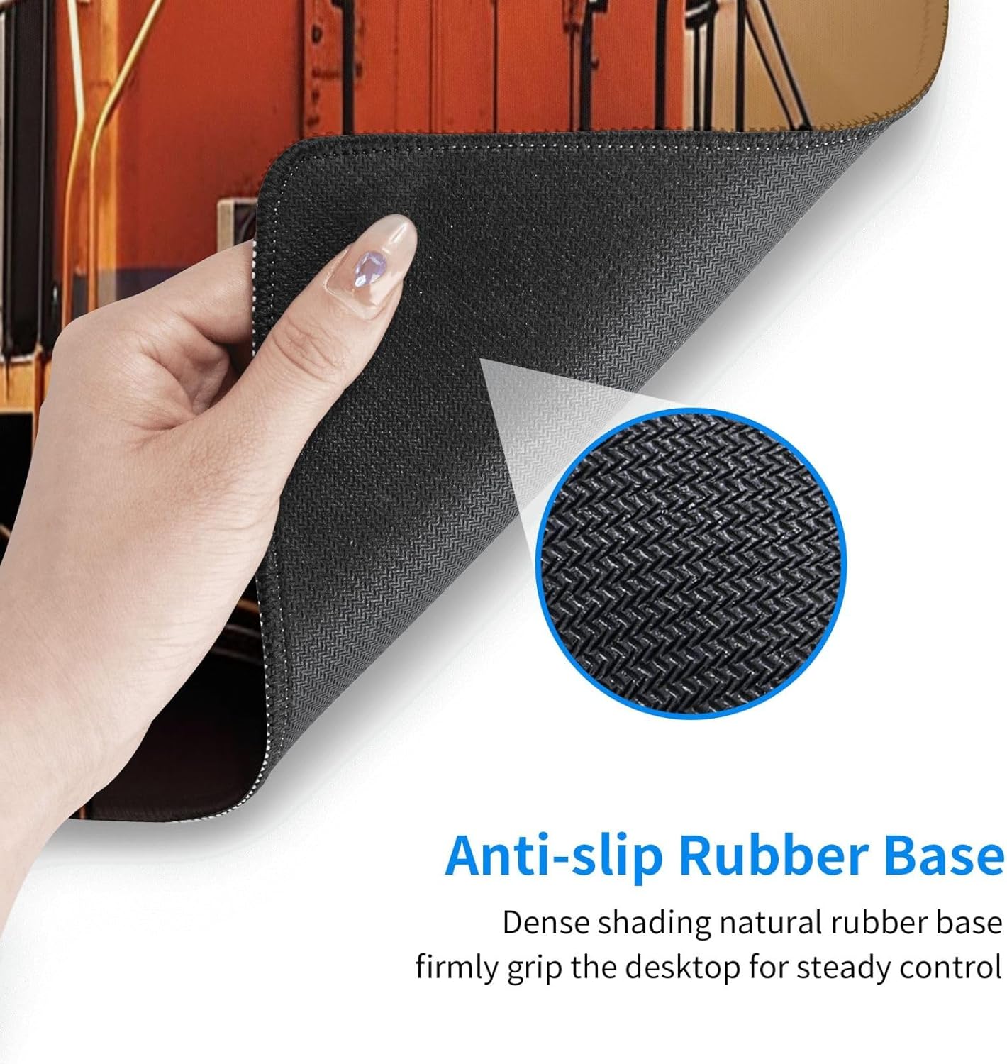 Large Gaming Mousepad with Non-Slip Rubber Base Extended Laptop Desk Pad 31.5x11.8inch Long Computer Keyboard MouseMat Freight Train Mousepad for Home Office Work