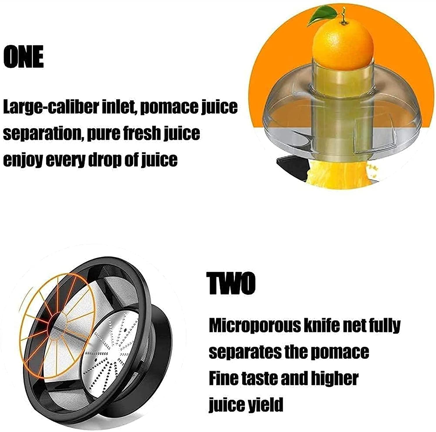 Máquinas de expresión Lenta Masticación Lenta Juicer Prensa Colgada Juicer Verduras y FruitSEXTRÁTICO Fácil de Limpiar 3 velocidades BPA- Libre