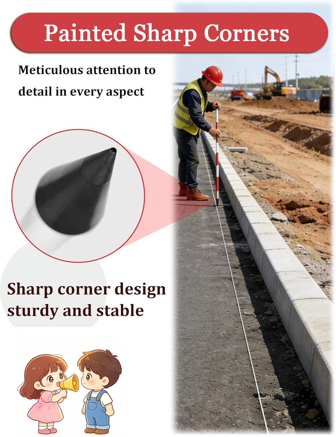 Poste topográfico de aluminio, varilla de medición, varilla de centrado desmontable, poste topográfico for inspección del sitio, marcado de construcción y trabajos de medición(196.85 inch)