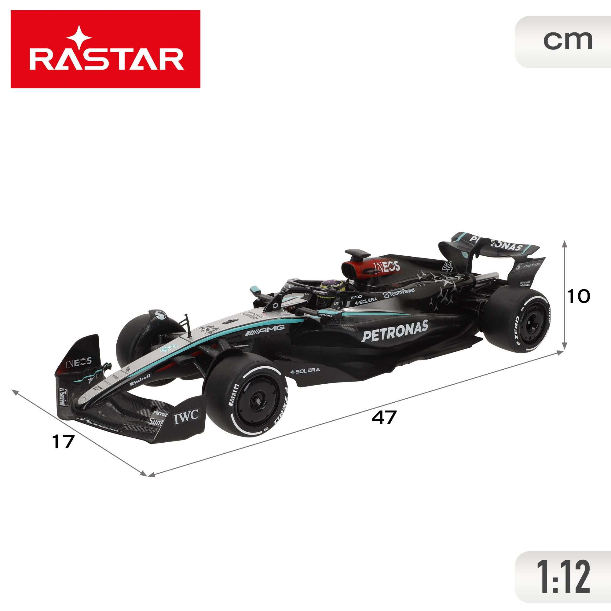 ColorBaby RASTAR RC Car Mercedes AMG W15 E Performance 2024, Skala 1:12, Oficjalna Replika, Formuła 1, Pilot Zdalne Sterowanie, Wierne Szczegóły, Kolekcja Zabawek, Dla Chłopców i Dziewcząt Od 6 lat