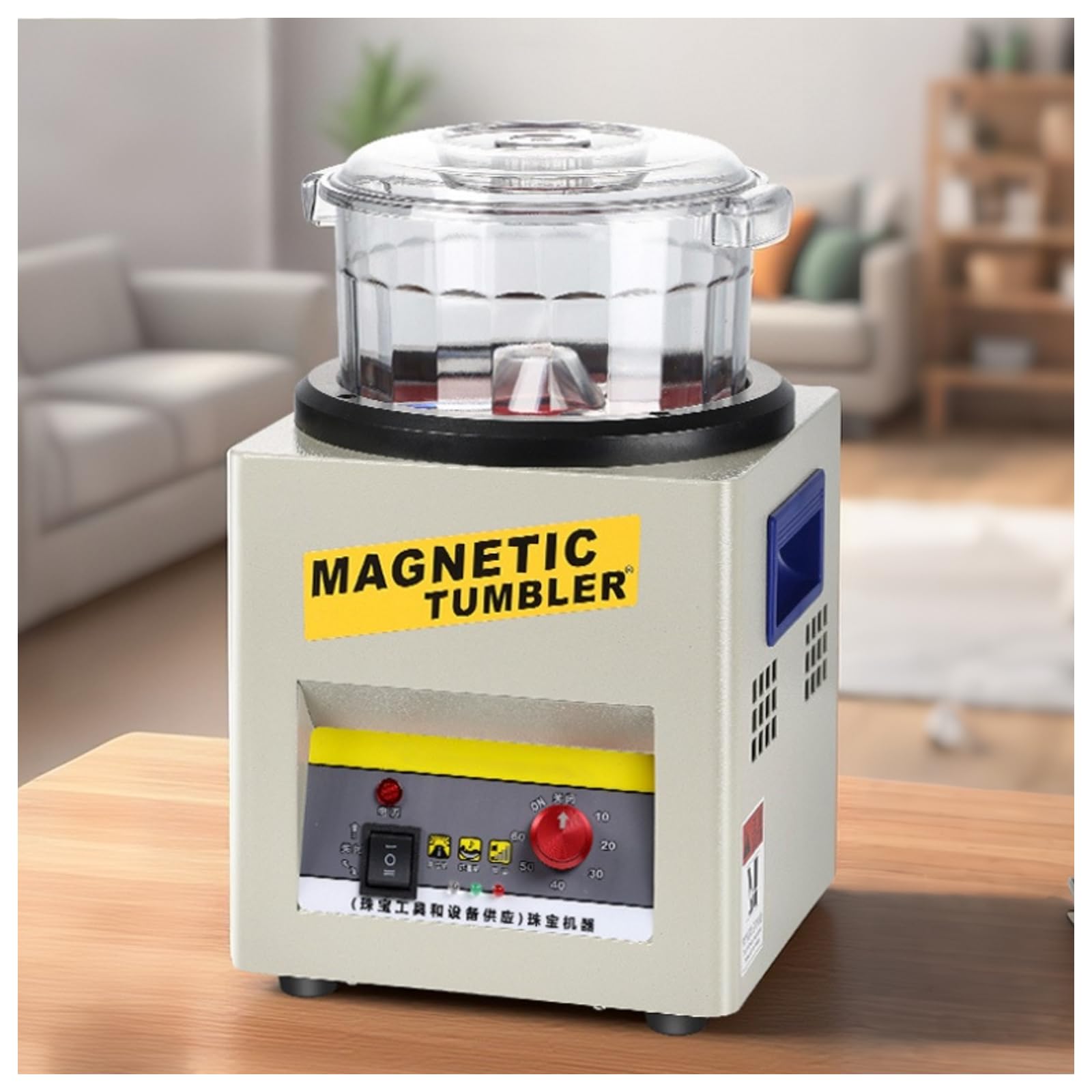 Polerka Magnetyczna, 250W Bęben Z Cyfrowym Timerem | Avlägsnar Rost & Sintrade Restar, 600g Batchkapacitet, 2000 Varv/Min, 4-Sidig Ventilation, För Komplexa Former