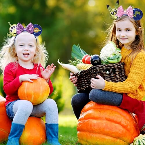 Miniatura 4 de Jaqakid Diademas de alienígena con orejas de ratón, diadema para fiestas de juguetes, diadema para fiestas temáticas, lentejuelas, lazos de belleza,