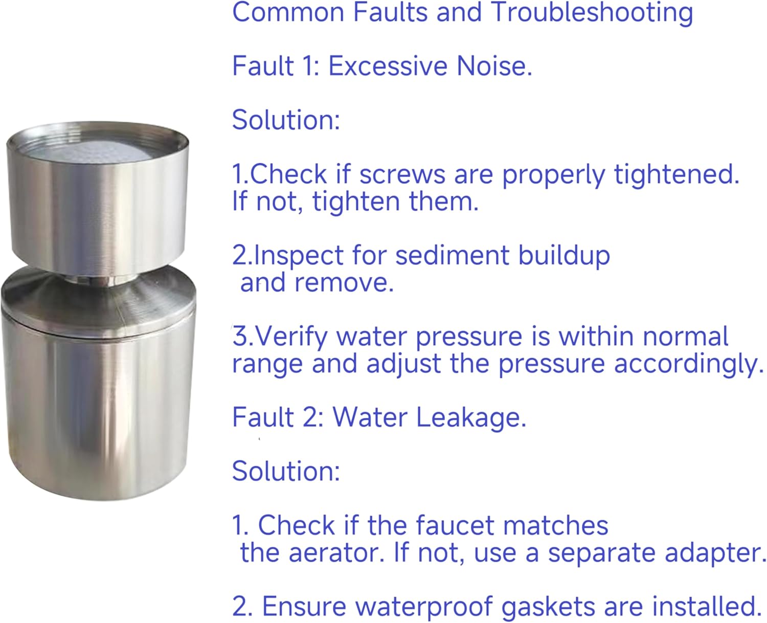 Brushed Nickel Rotate Sink Faucet Aerator.kitchen,bathroom faucet nozzle aerator,faucet extender, 360 degree swivel dual flow sprayer for sink tap head. thumbnail