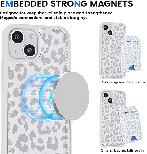 Miniatura 7 de Havaya Funda para iPhone 13 Mini, cartera compatible con Magsaf 2 en 1, desmontable magnética con tarjetero y ranura trasera, ranura para tarjetas,