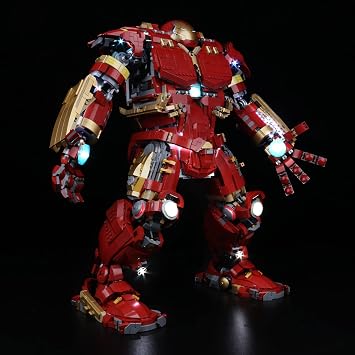 VONADO LED Light Kit Compatible with Hulkbuster 76210, DIY Lighting Set No Lego Model, Only Light
