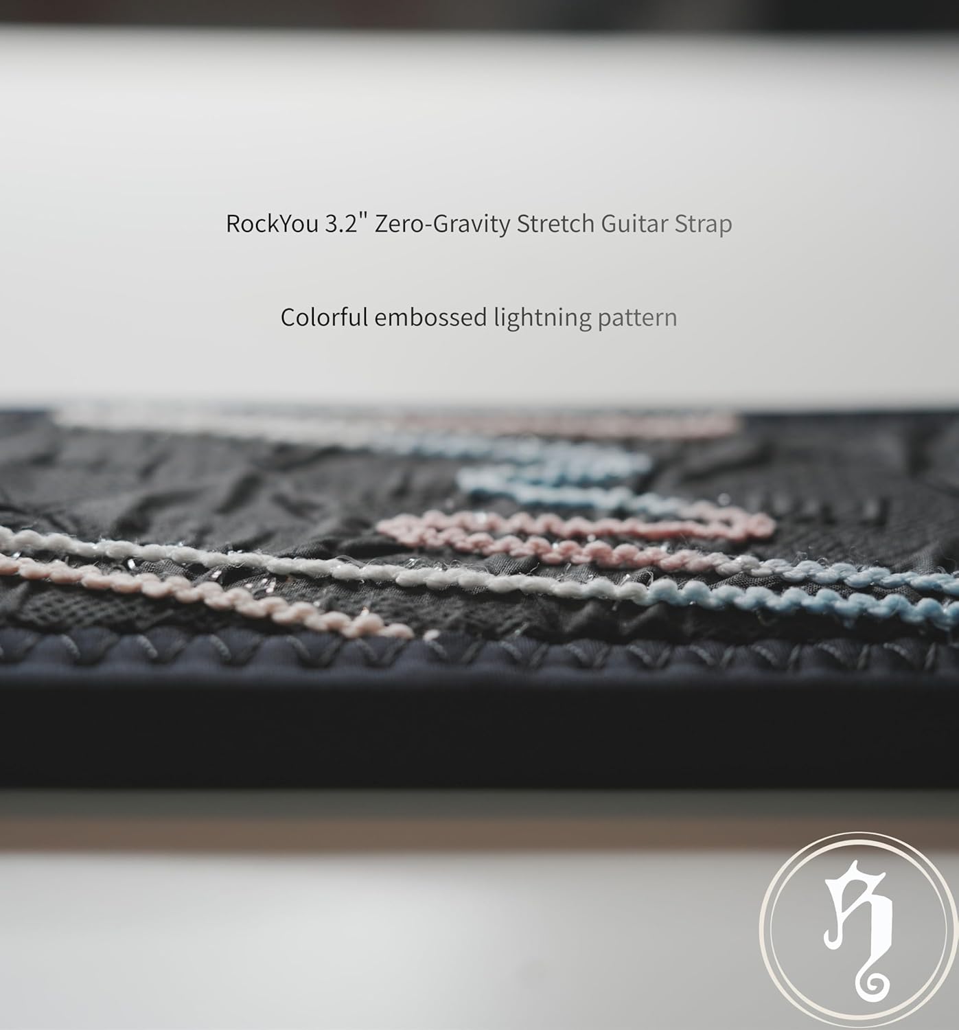 rockyou Zero-Gravity Stretch Guitar Strap - Modern Decompression Belt with Reinforced Leather Ends - Fits All Guitar Sizes (Rainbow Lightning)