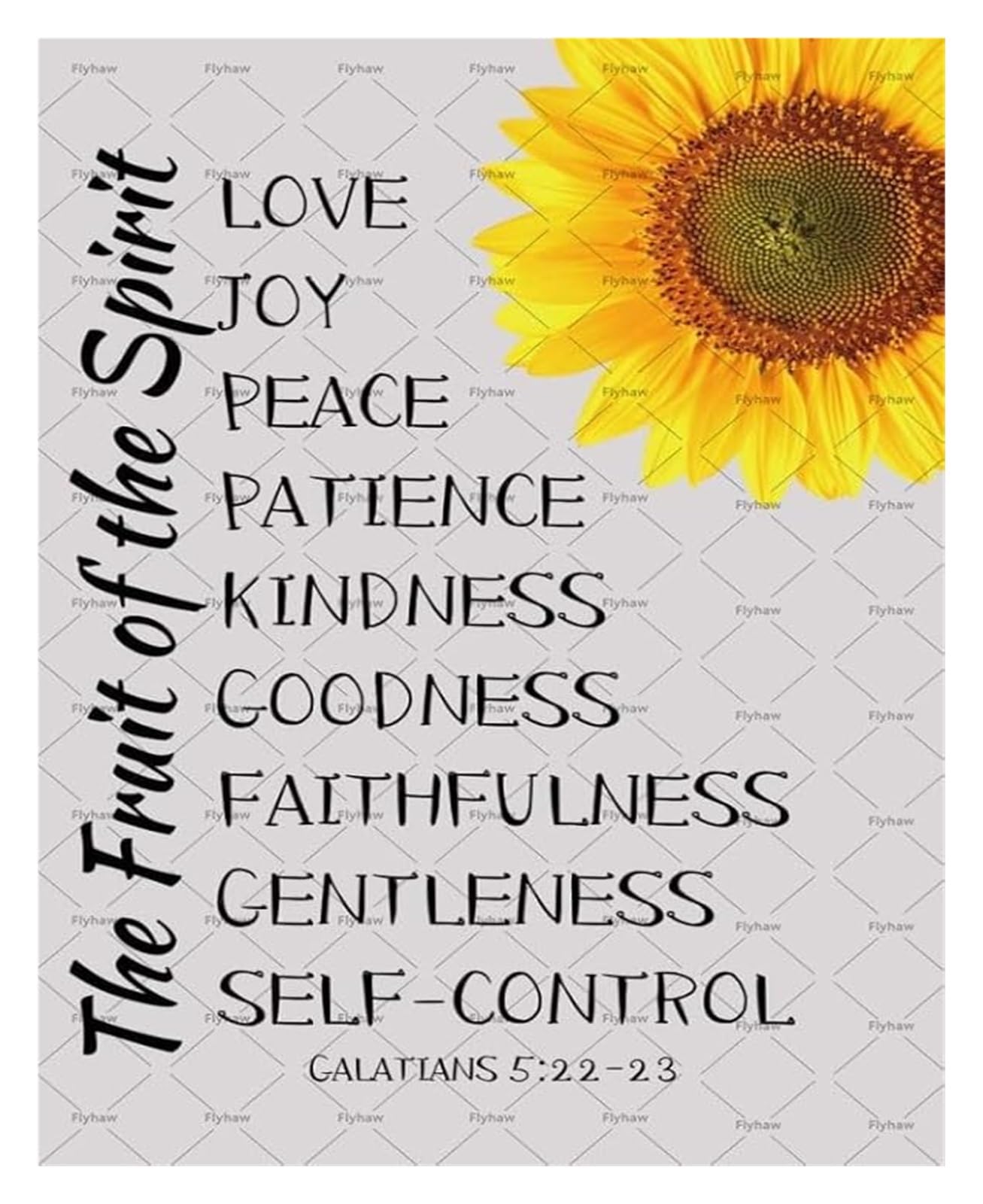 ZDVHOMCB Religious Tin Sign Fruit Of The Christian Bible Verse Wall-Art for Home Decor Church 8 X 12 in