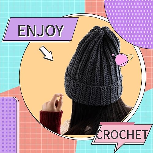 Miniatura 6 de SHENJILL Kit de ganchillo de gorros para principiantes, kit de ganchillo con videos paso a paso, tutoriales para principiantes, kit de gorro de