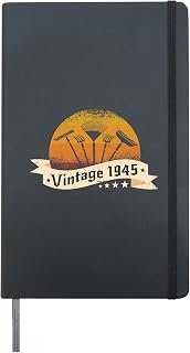 Garden Vintage born 1945 Birthday Gardening-tools Gardener Hardcover Journal, Black