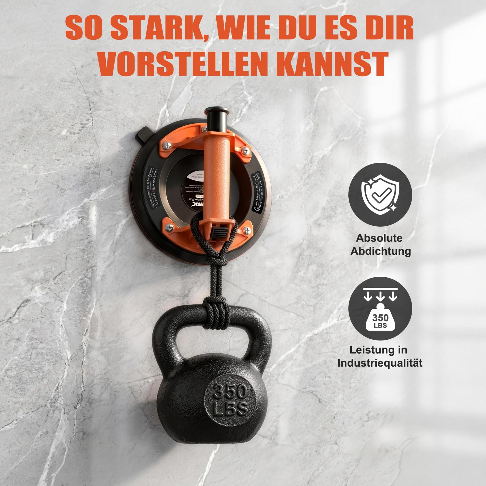Saugnapf Saugheber, 8-Zoll Vakuumheber für Glas & Fliesen, 2er-Set | Vakuumheber mit Griffpumpe für Glas, Fliesen, Granit, Fenster und Windschutzscheiben bei Montage und Transport