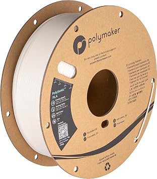 Polymaker High Speed PLA Filament 1.75mm, White PolySonic PLA 3D Printer Filament 1kg - Stronger Fast Printing PLA Filament Compatible with Most Printers