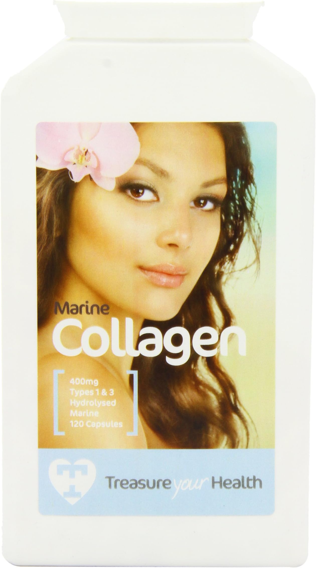 Treasure Your Health 400mg Hydrolysed Types 1 and 3 Marine Collagen - Pack of 120 Capsules