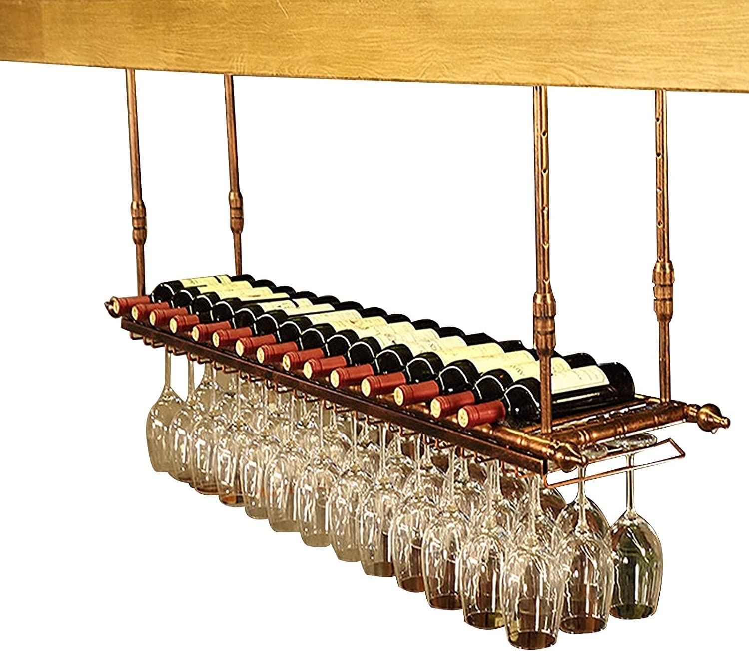 Étagère de plafond porte-bouteilles de vin suspendu pour sublimer vos soirées en cuisine et bar