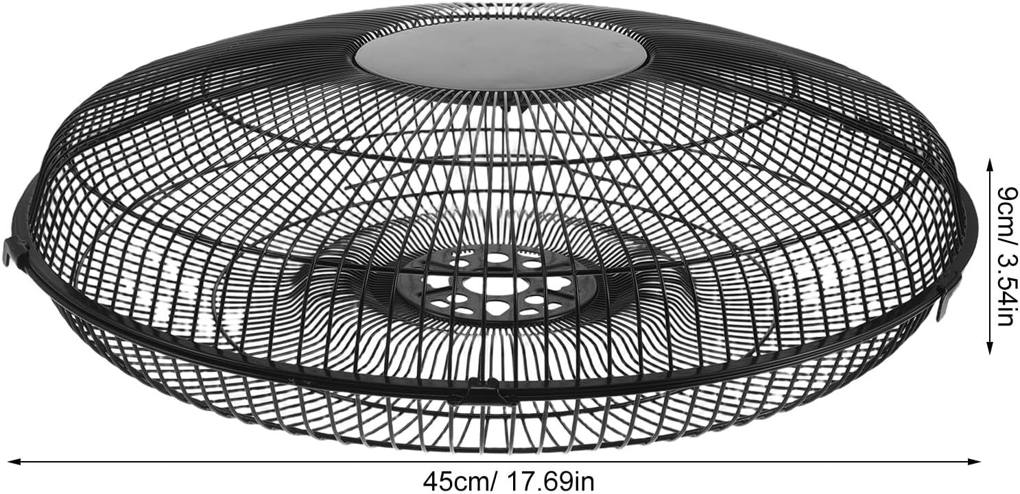 1 Set Pedestal Fan Front & Back Grill Cover Replacement, 16” Floor Fan Blade Covers, Safety Accessories for Household Rooms (Black)