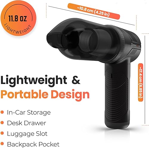 Miniatura 6 de Hedgehog TurboVAC - Aspiradora portátil 3 en 1 para automóvil, soplador y bomba de aire, aspiradora de mano para automóvil con USB C recargable,