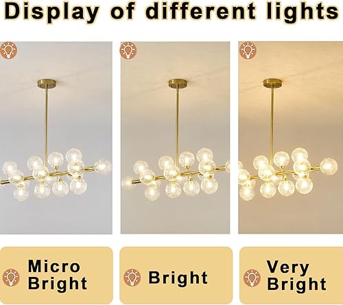 Miniatura 2 de JTYP Lámpara de araña Sputnik moderna de mediados de siglo, lámpara de techo semiempotrada, iluminación colgante de brazo ajustable, utilizada para