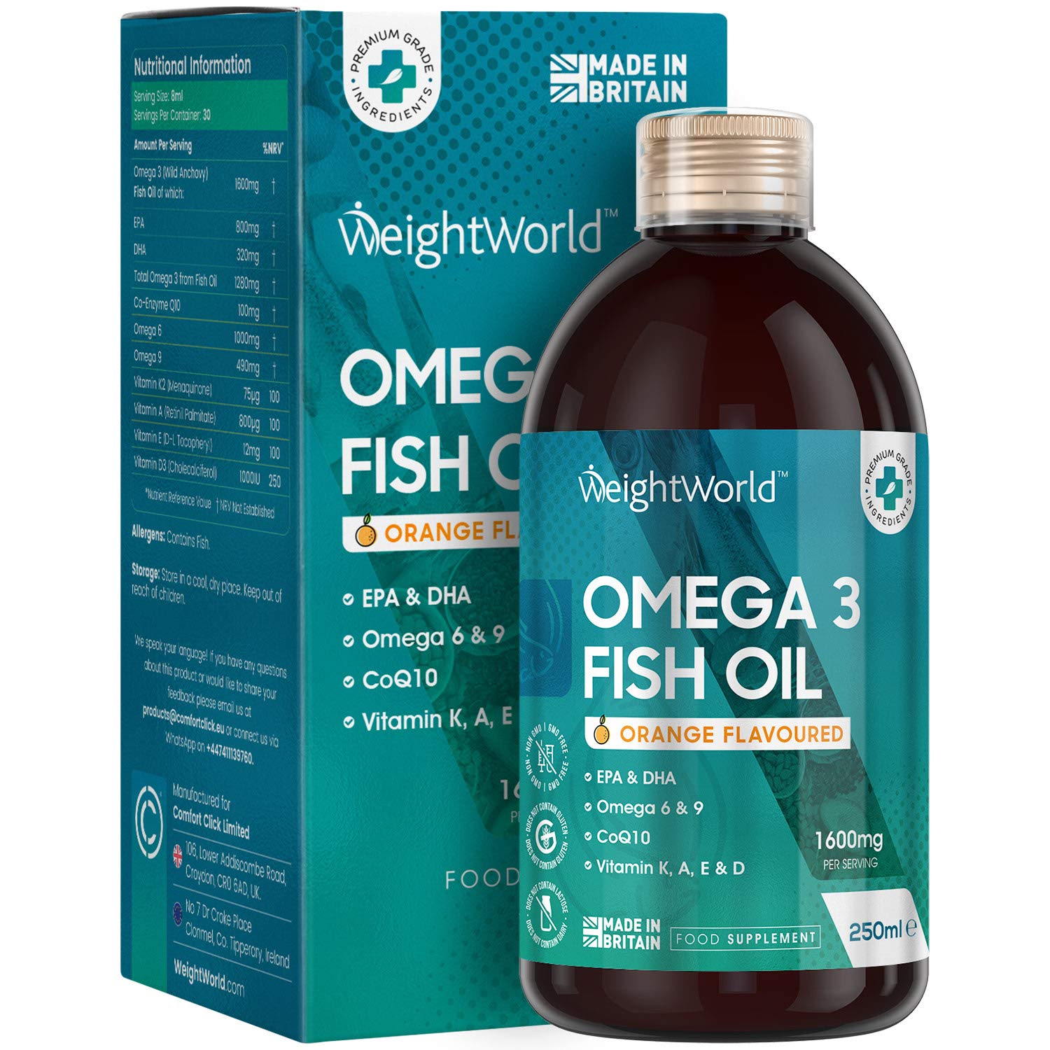 Buy Omega 3 Fish Oil Liquid High Strength Epa & Dha Omega 3 6 9