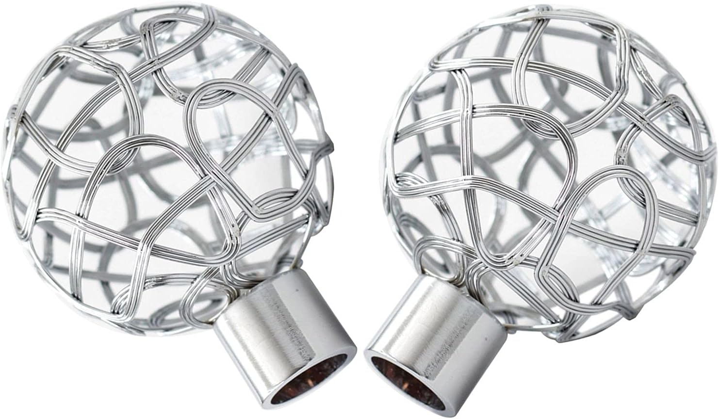 Curtain Rod Ends Pair Window Curtain Rod Finials Decorative Cafe Drapery Pole Drape Rod Metal Hollow Pole Ends for 19.3mm Rod Home Living Room