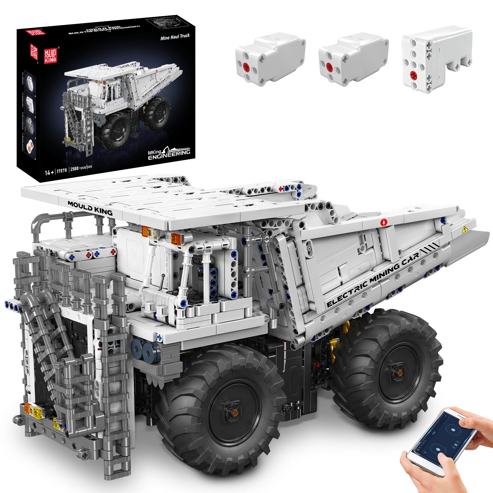 Mould King Heavy Duty Mining Dump Truck Building Set, 2558 PCS RC Vehicle