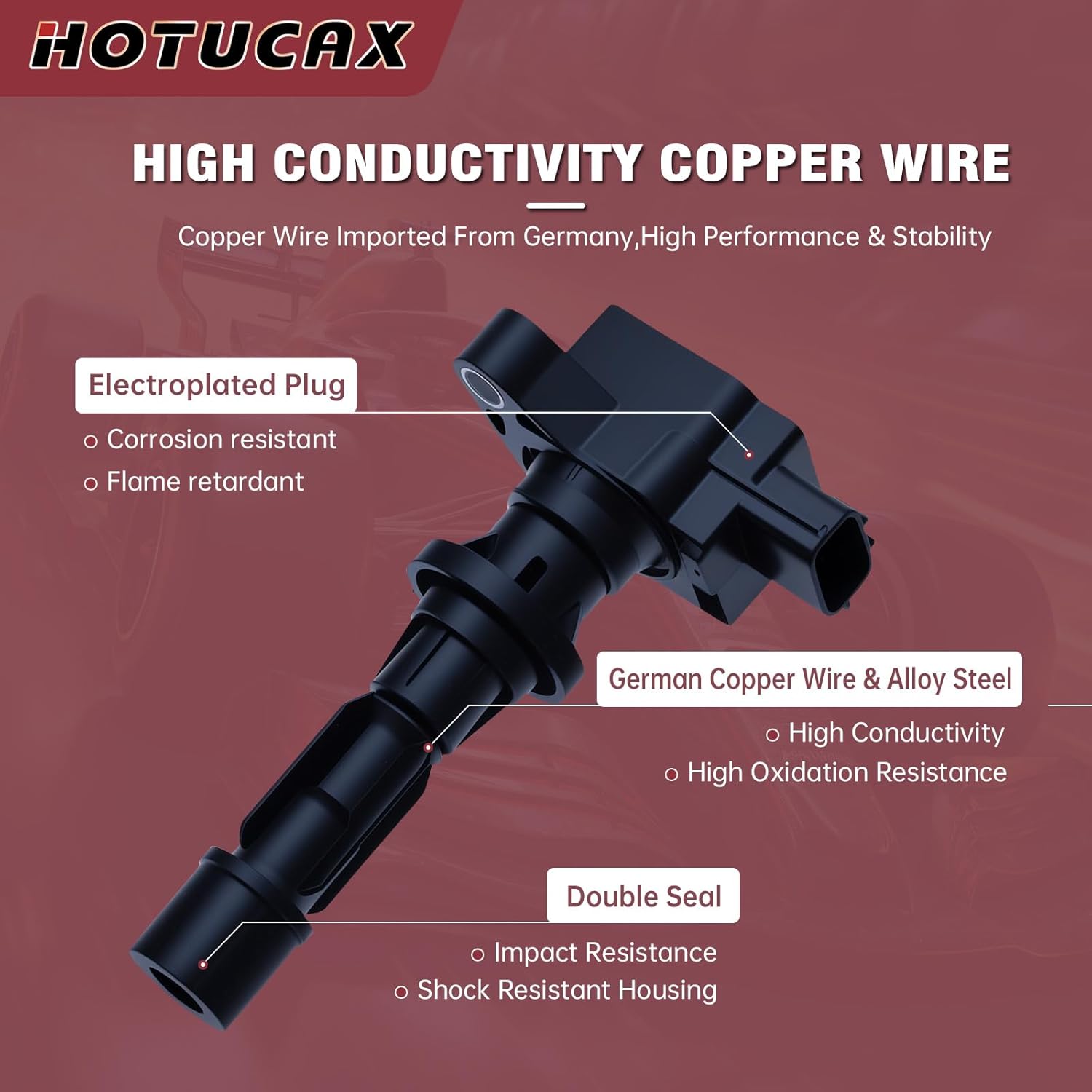 Ignition Coils UF540 & Spark Plug Compatible withMazda 3 CX-7 CX7 Mazda 6 MX-5 2.0 2.5 L4 2006 2007 2008 2009 2010 2011 2012 2013, Replaces C1683 UF540, 4PCS