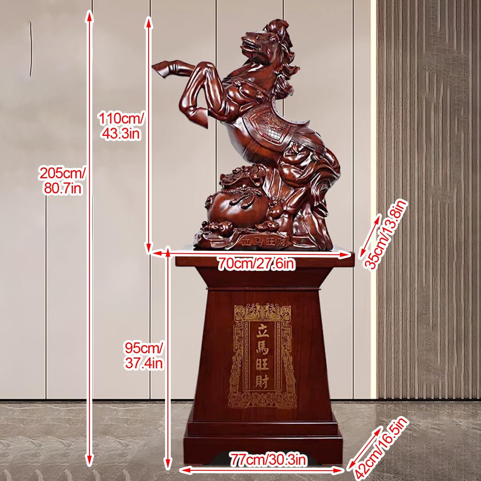 Chińska Statua Konia Feng Shui,Szczęśliwy Amulet Na Roku Konia,Ozdoba Stopy,Idealny Do Duże Otwarcia Sklepów,Wystrój Lobby(Style D)