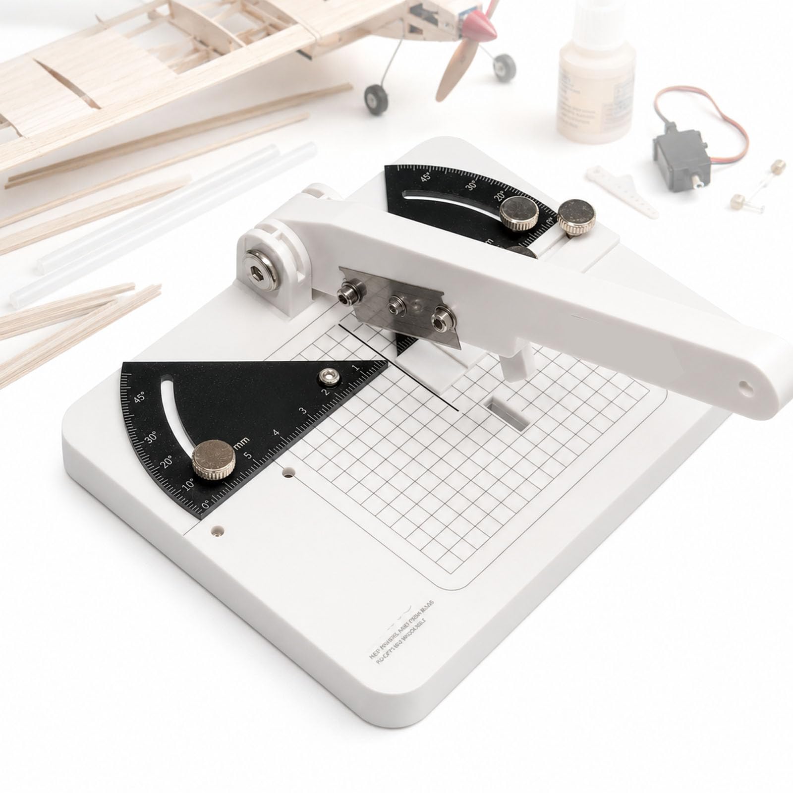 Vhewq Sailboat Deck Angle Slicer, Ship Hull Wood Strip Cutting Machine, With 0.23mm Ultra-thin 3-edge Blade, 0-45° Adjustable With Protractor, For Diorama Architectural Design & Warhammer Terrain