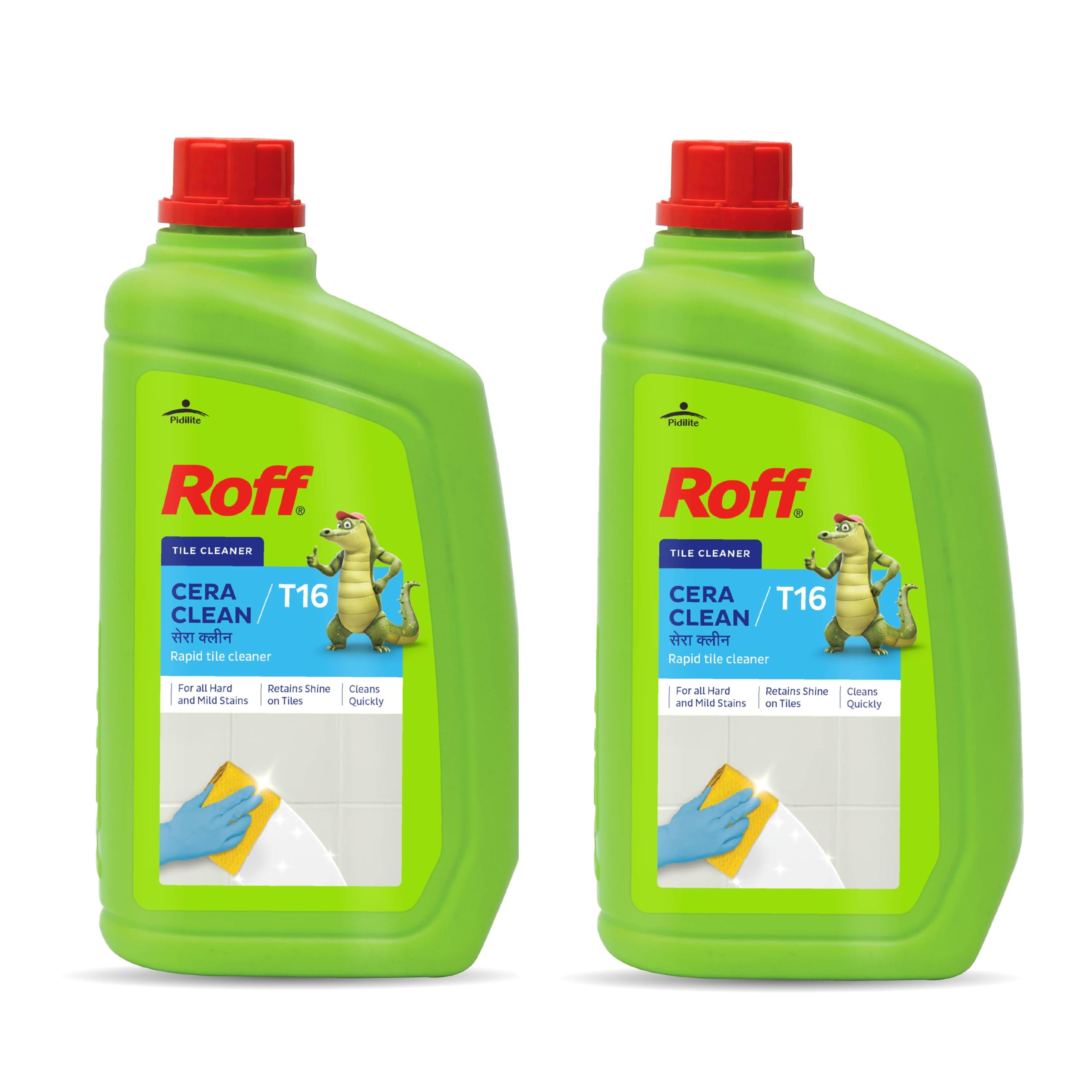 Roff Cera Clean All Purpose Tile, Floor & Wall Cleaner 1 Liter Pack of 2, Advance, Bedroom & Bathroom Floors, Removes Grease, Dirt & Tough Stains