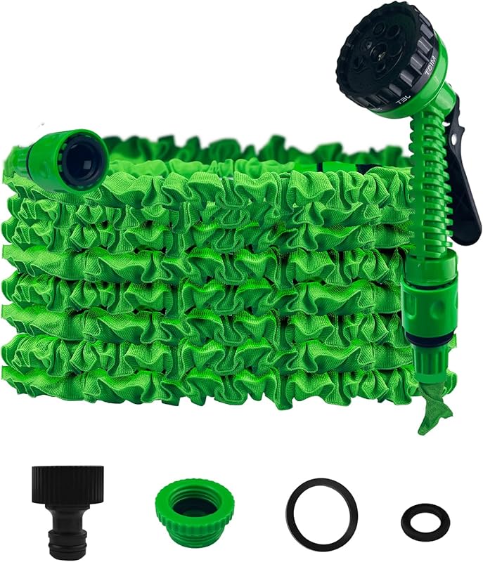 7.5m Tuyau d'Arrosage Extensible, Tuyau Arrosage Extensible avec 7 Modes de Pulvérisation, Tuyau d'Arrosage Flexible, Léger et Facile à Ranger Pour Irrigation, Jardin, Arrosage, Nettoyage