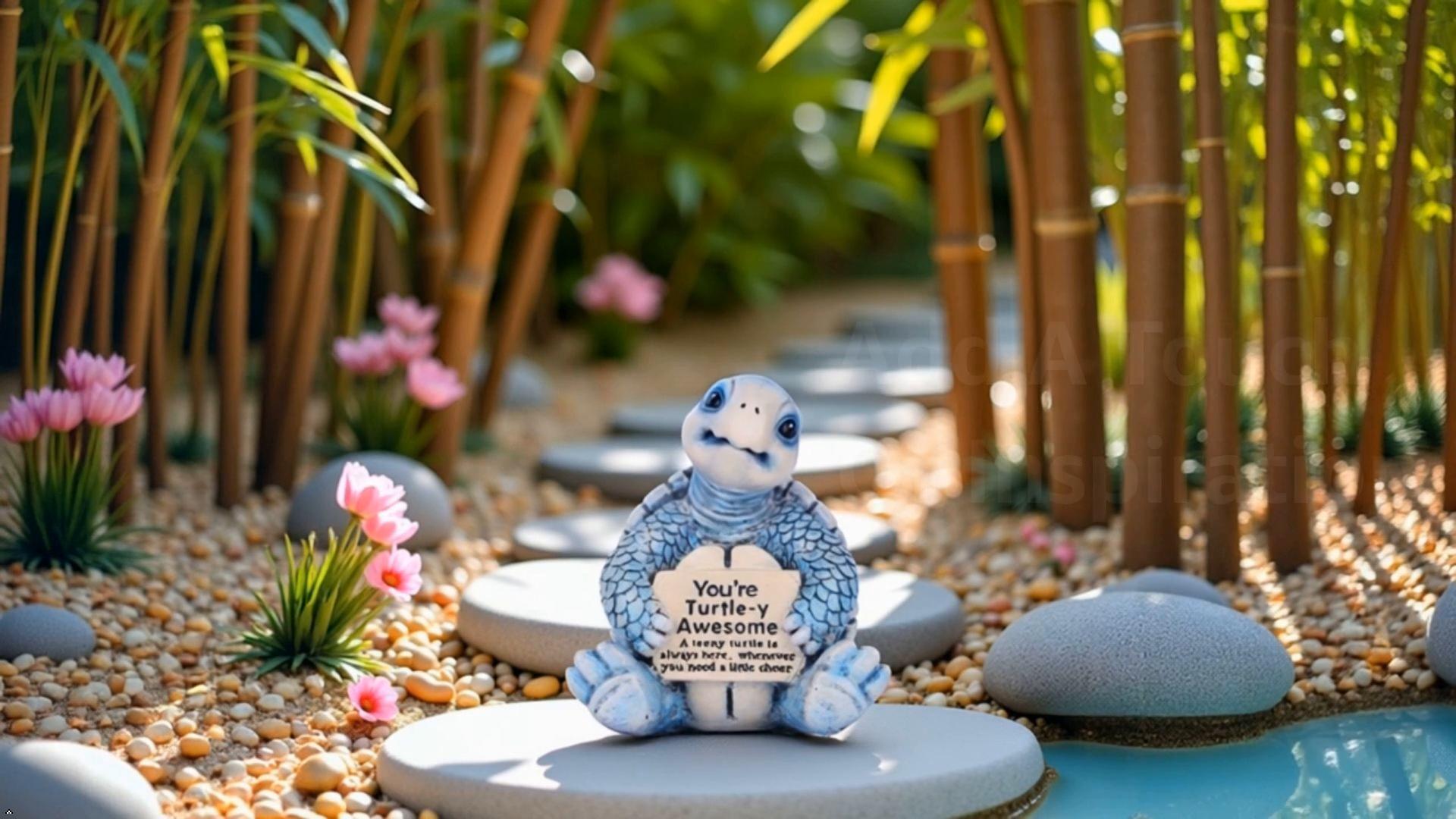Figura tortuga marina de resina decorativa azul miniatura 7