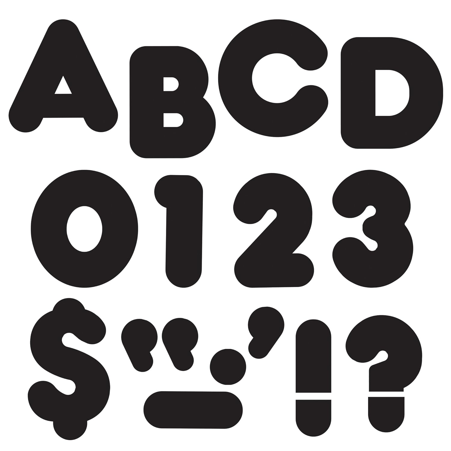 TREND enterprises, Inc. Black 4" Casual Uppercase Ready Letters (Pack of 2)