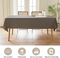 Vista 63 de AUSSPVOCT 2 manteles de lino texturizado para mesa rectangular, 52 x 70 pulgadas, mantel rectangular impermeable, lavable, tela para mesa