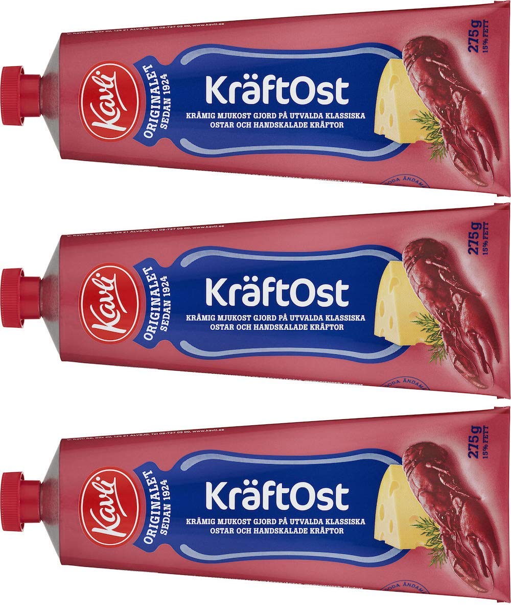Kavli Kräftost - Crayfish Cheese Spread, 275 g (Pack of 3)