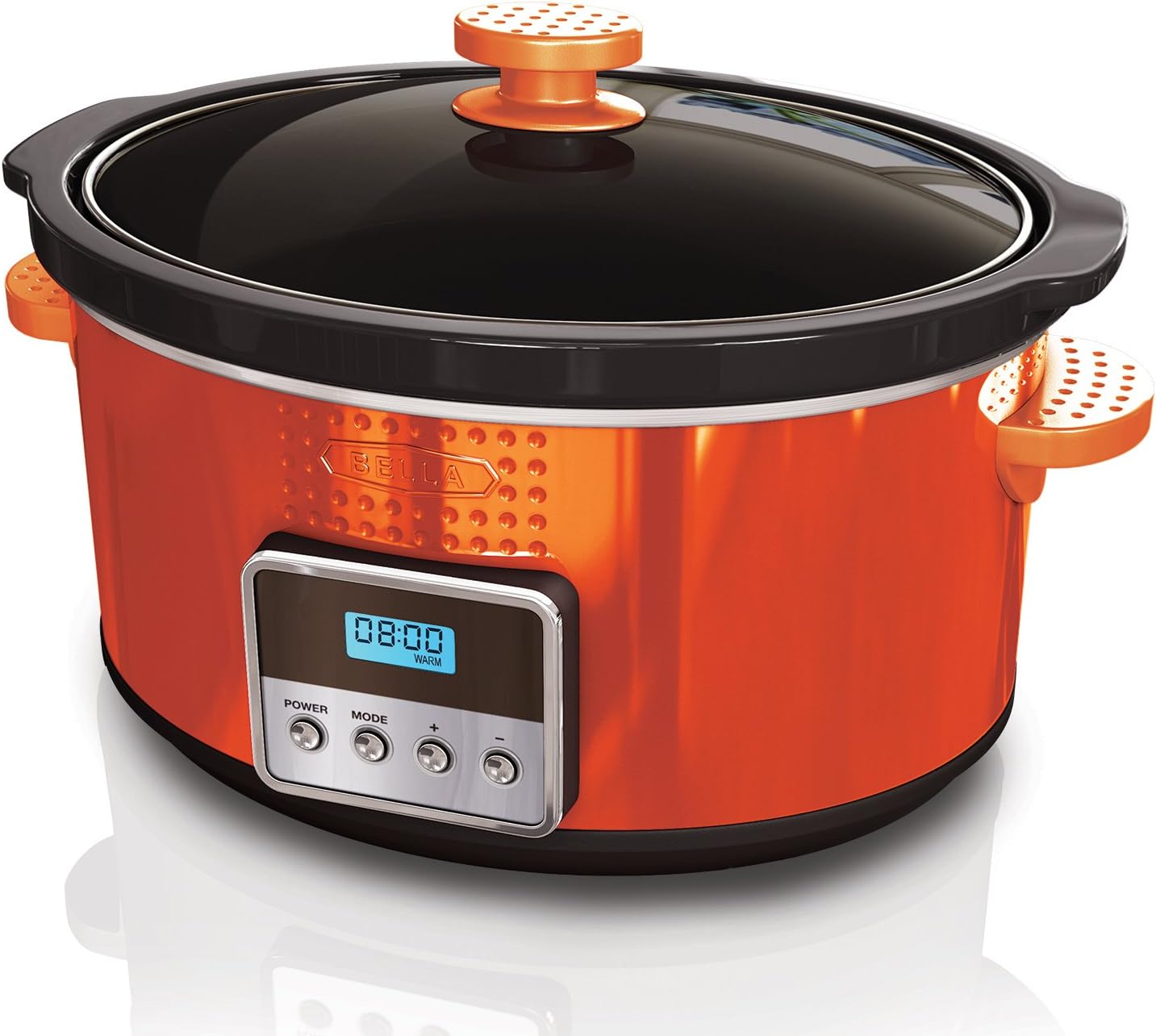 BELLA 13992 Dots Collection Programmable Slow Cooker, 5-Quart, Orange