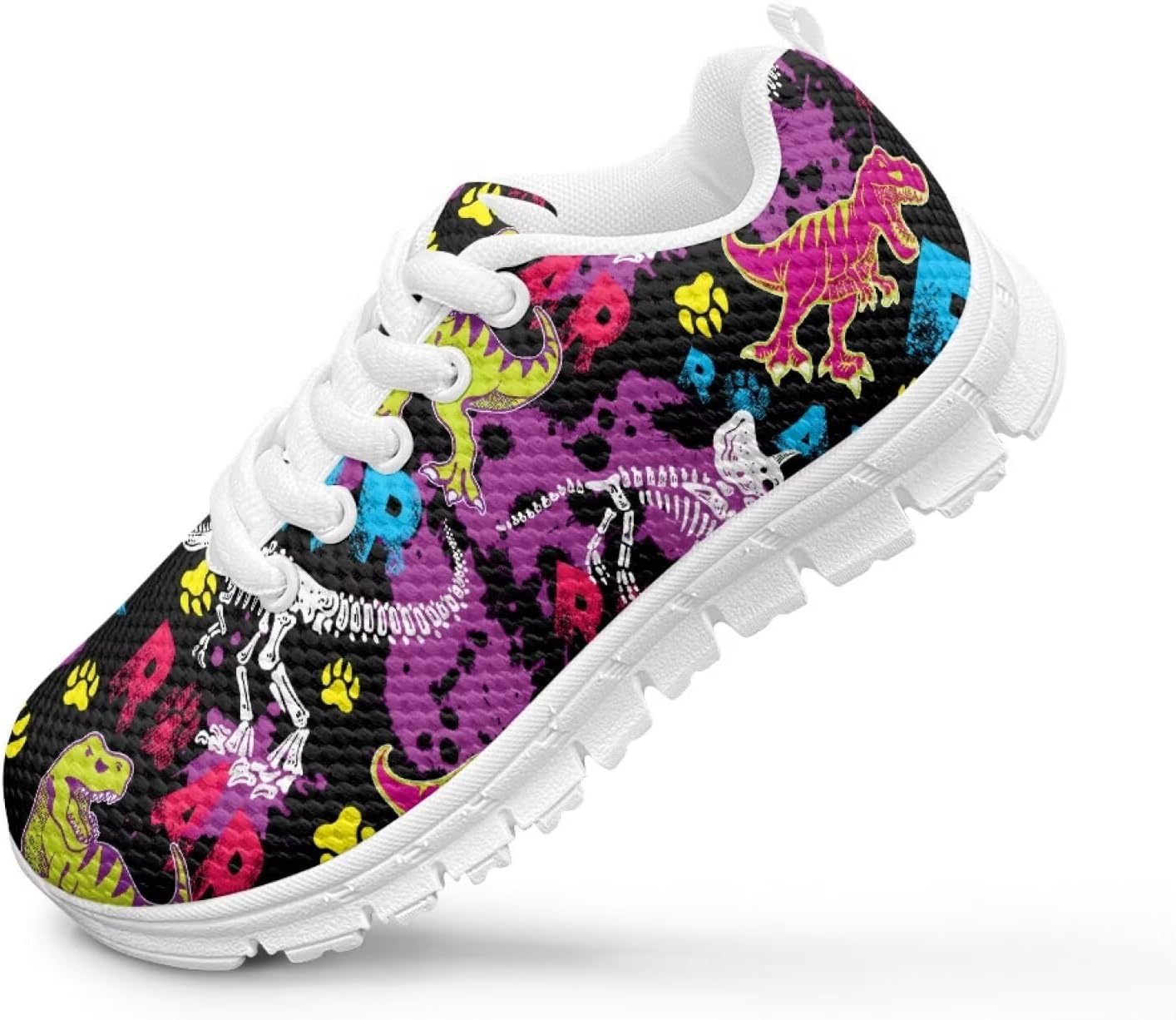 Kids Sneakers for Girls Lightweight Breathable Tennis Shoes for Running Walking and Playtime Comfortable Casual Footwear for Little Kid Size11-13/ Big Kids Size1-5 White Sole