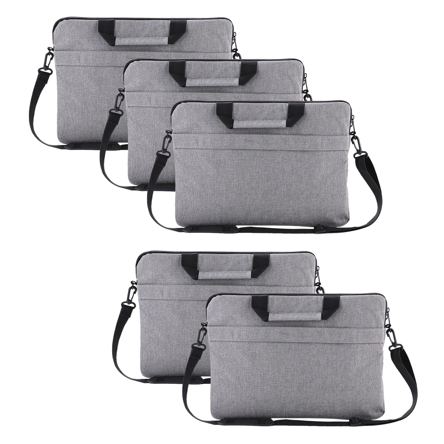 Kuber Industries Laptop Bag|Oxford Foam Padded Compartment|Detachable Strap Shoulder Bag|Laptop Bag for Men & Women|Compatible with 13”,14”,15” Devices|Grey (Pack of 5)