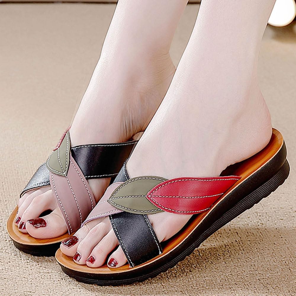 Maylrvjv Women’s Sandals Summer Casual Platform Wedge Sandals Simple Comfortable Daily Commuting Work Beach Travel Slides Sandals