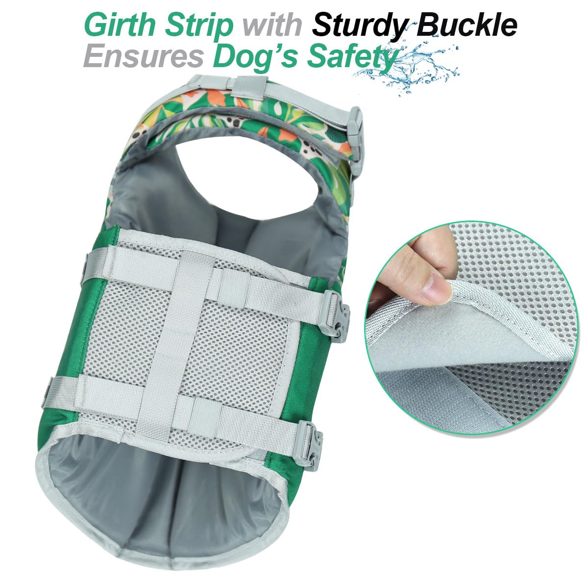 VIVAGLORY Sports Style Dog Life Jacket, Dog Buoyancy Jacket for Swimming & Boating - Image 3